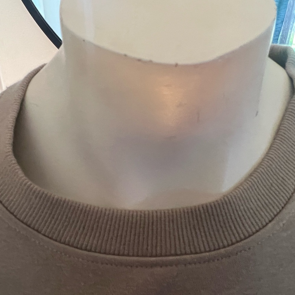 Tan Crewneck Sweater with Graphic Designs - Picture 3 of 8